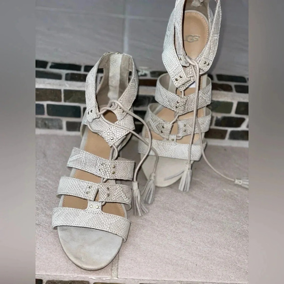 UGG Australia Women's Yasmin Snake caged Wedge | Horchata size 8 - Picture 4 of 16